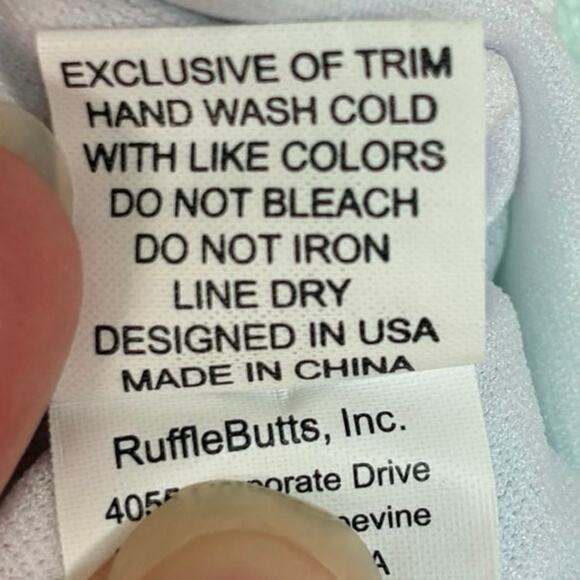 Ruffle Butts Baby Swimsuit 6-12m Floral Striped Halter Ruffle Trim Leg Openings - Picture 5 of 7